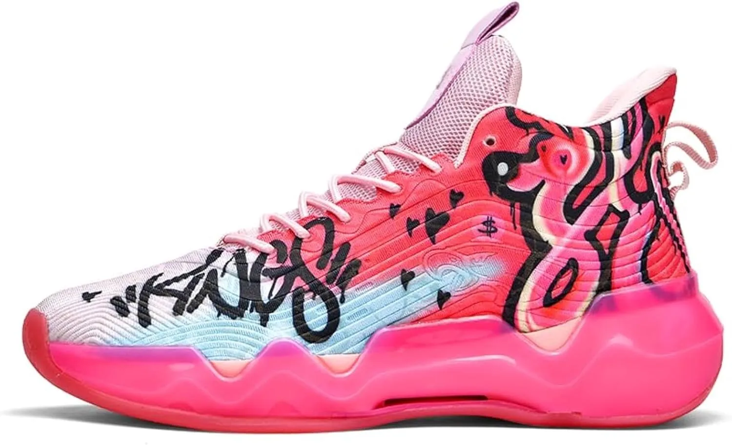 Neutral Fluorescent Basketball Shoes Men and Women Ultra Light Sneakers Shoes High Top Graffiti Style