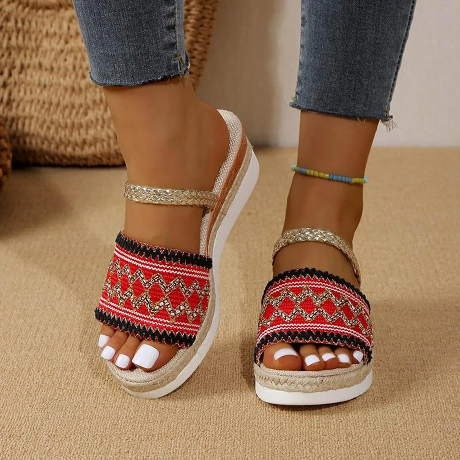 Platform Sandals for Women Versatile Platform Sandals Casual Non Slip Wedge Sandals Breathable Casual Sandals