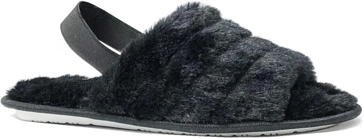 REDVOLUTION Women's Moccasin Slipper Faux Fur Lined Suede House Shoe with Indoor Outdoor Rubber Sole