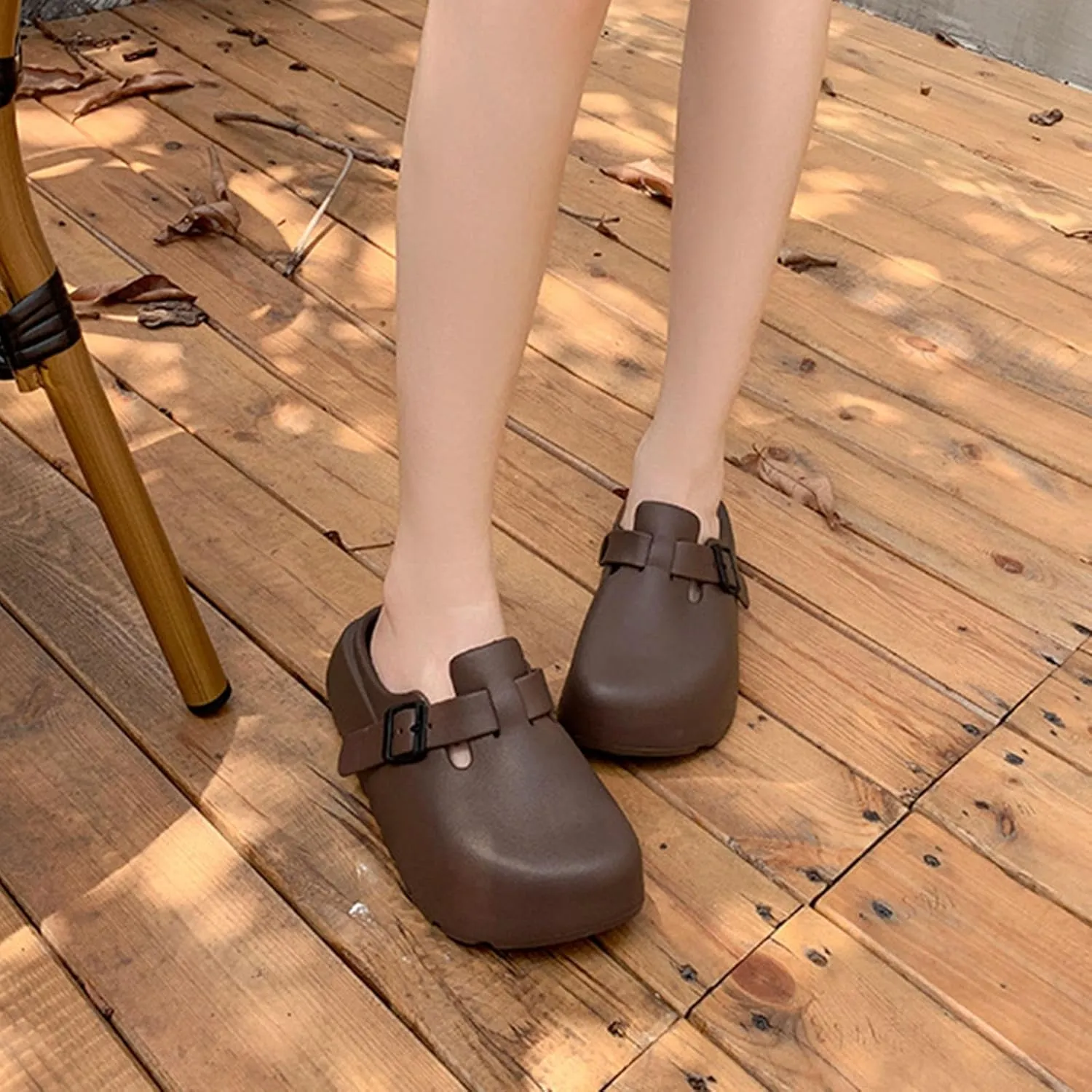 SALIGNA Women's Platform Clogs Adjustable Buckle Non Slip Sandals Slip On Clog Slippers Garden Shoes Outdoor Beach Shoes