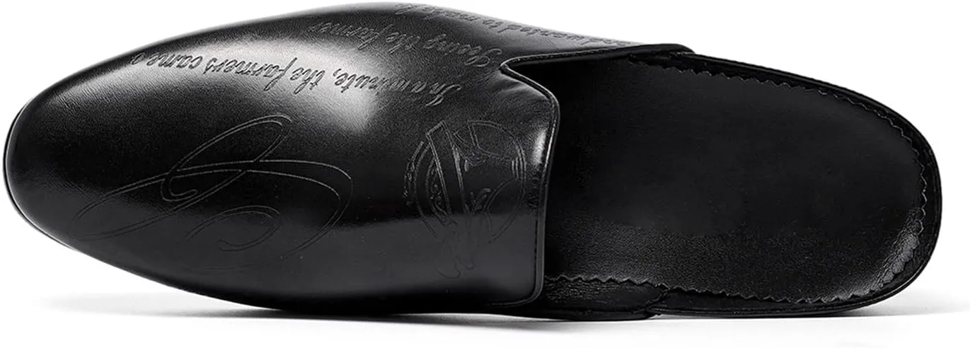 Santimon Mens Mules Dress Casaul Mens Tuexdo Business Slip-On Loafers Fashion Casual Slippers Wedding Prom Half Loafers Summer Shoes Open Sandals for Men