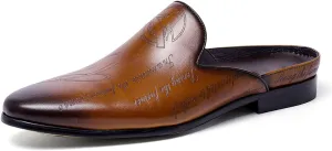 Santimon Mens Mules Dress Casaul Mens Tuexdo Business Slip-On Loafers Fashion Casual Slippers Wedding Prom Half Loafers Summer Shoes Open Sandals for Men