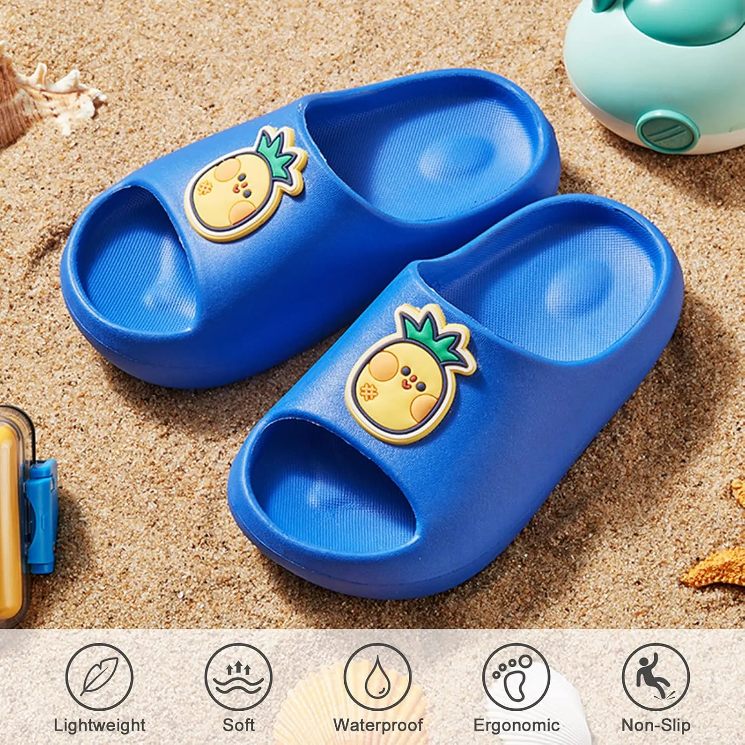 SEAUR Kids Boy Cloud Slippers for Girls Summer Quick-Drying Thickened Non-Slip Sandals Beach Cute Fruit Slides