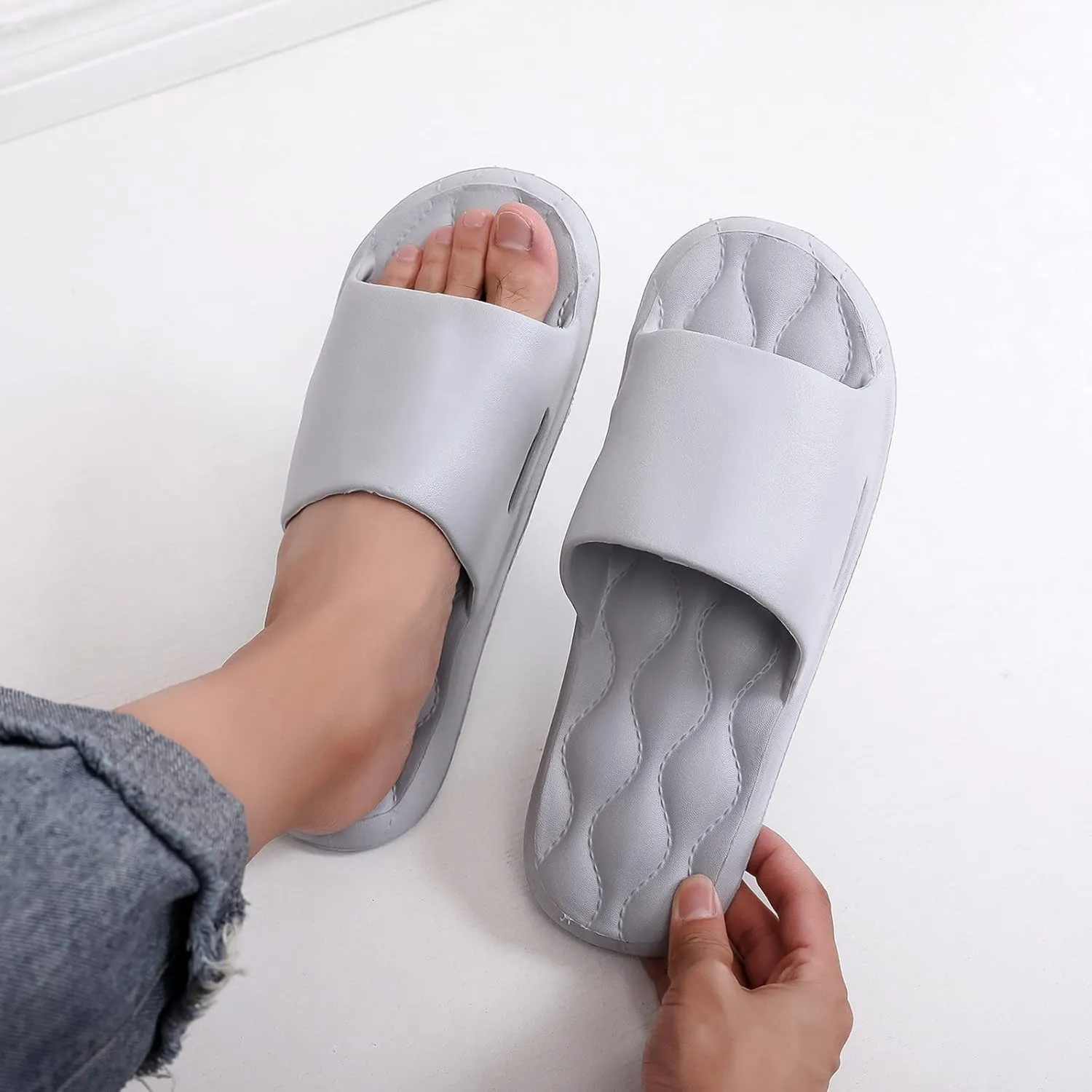 Shower Shoes for Women Non Slip Indoor Home House Beach Shoes Soft Soled Slides Women's Cloud Slides