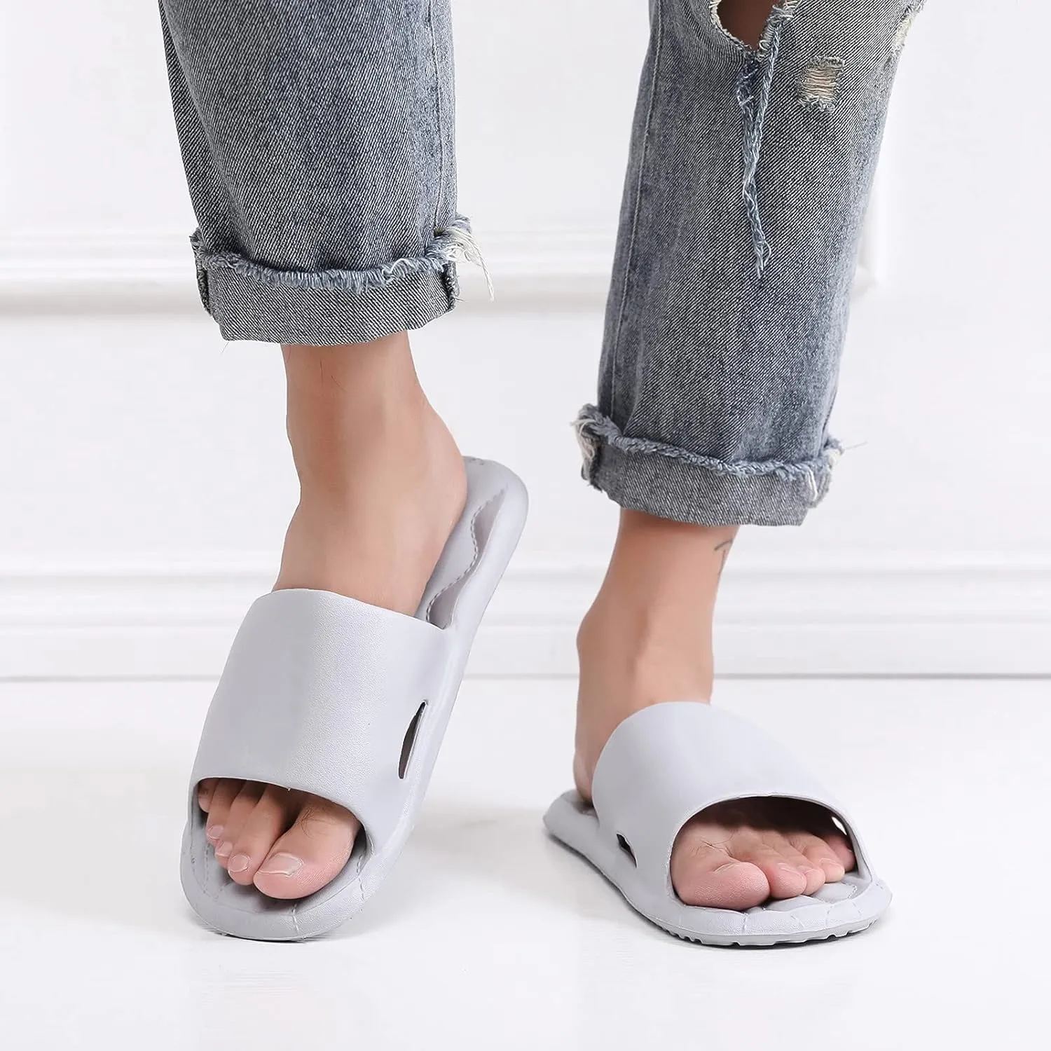 Shower Shoes for Women Non Slip Indoor Home House Beach Shoes Soft Soled Slides Women's Cloud Slides