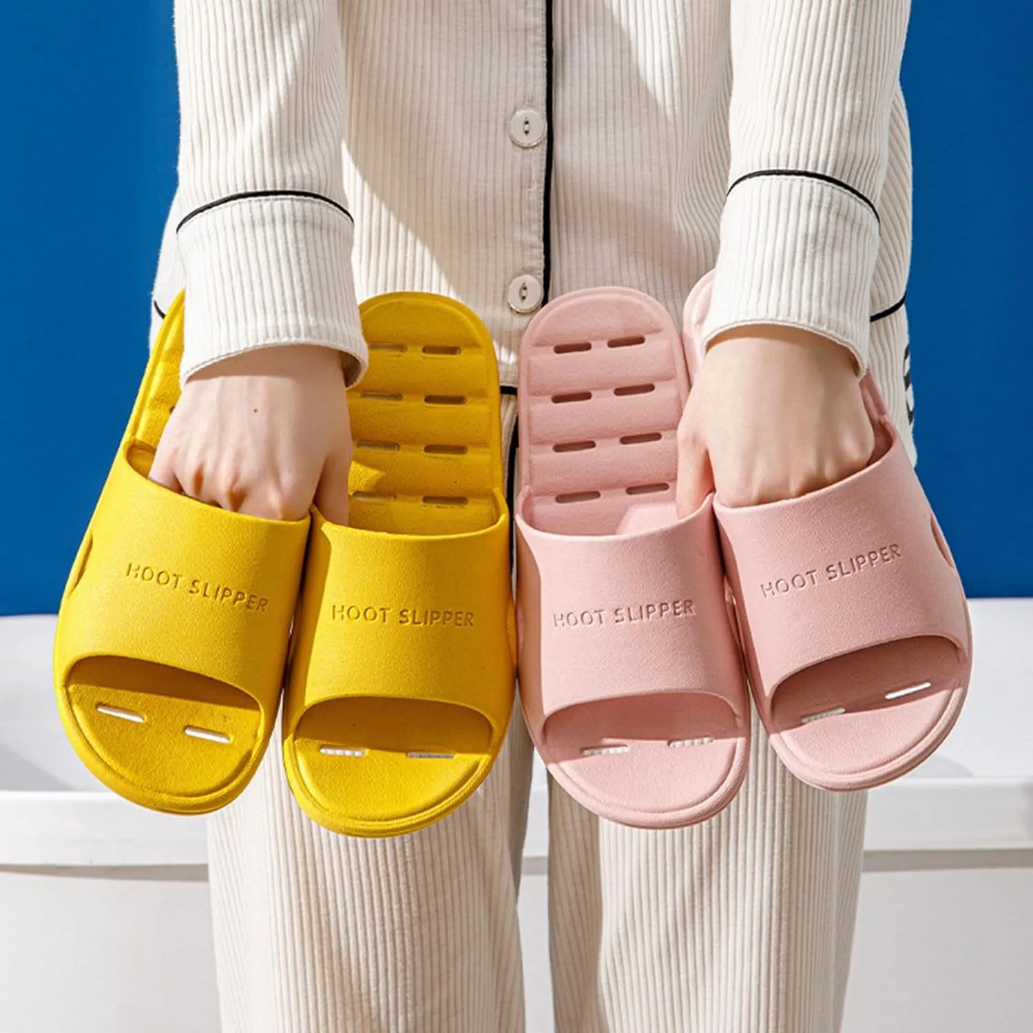 Shower Slides for Women Comfortable Quick Drying Shower Slippers Beach Non Slip Sandals Cloud Slippers for Women