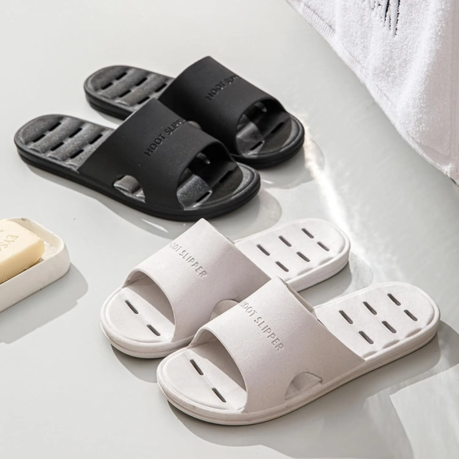 Shower Slides for Women with Drainage Hole Water Shoe Beach Non Slip Sandals Vacation Sandals for Women