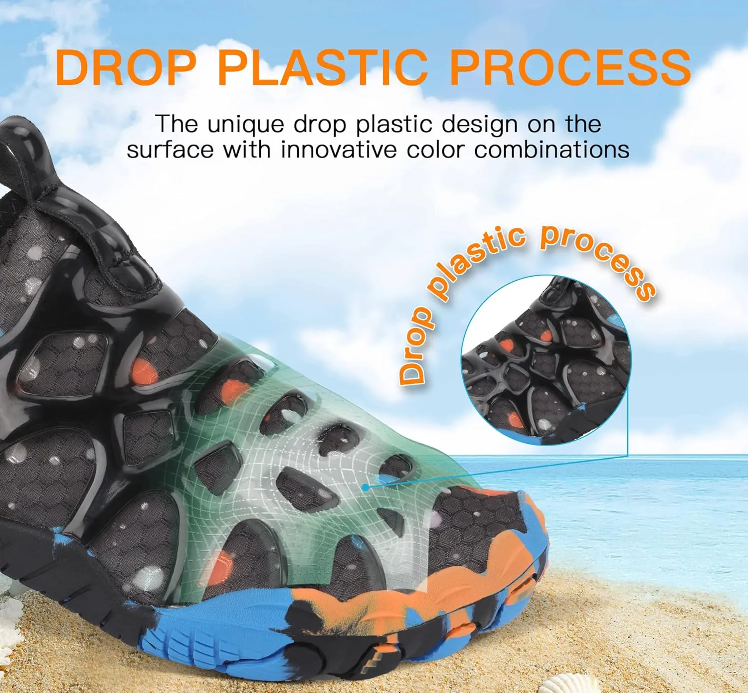SIPUHK Womens Mens Water Shoes Quick Dry Slip-on Barefoot for Swim Surf Diving Beach Pool Aqua Sports Walking Yoga
