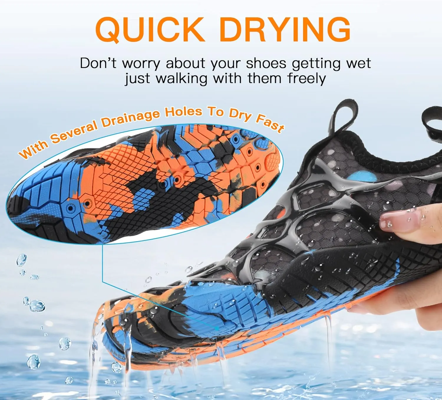 SIPUHK Womens Mens Water Shoes Quick Dry Slip-on Barefoot for Swim Surf Diving Beach Pool Aqua Sports Walking Yoga