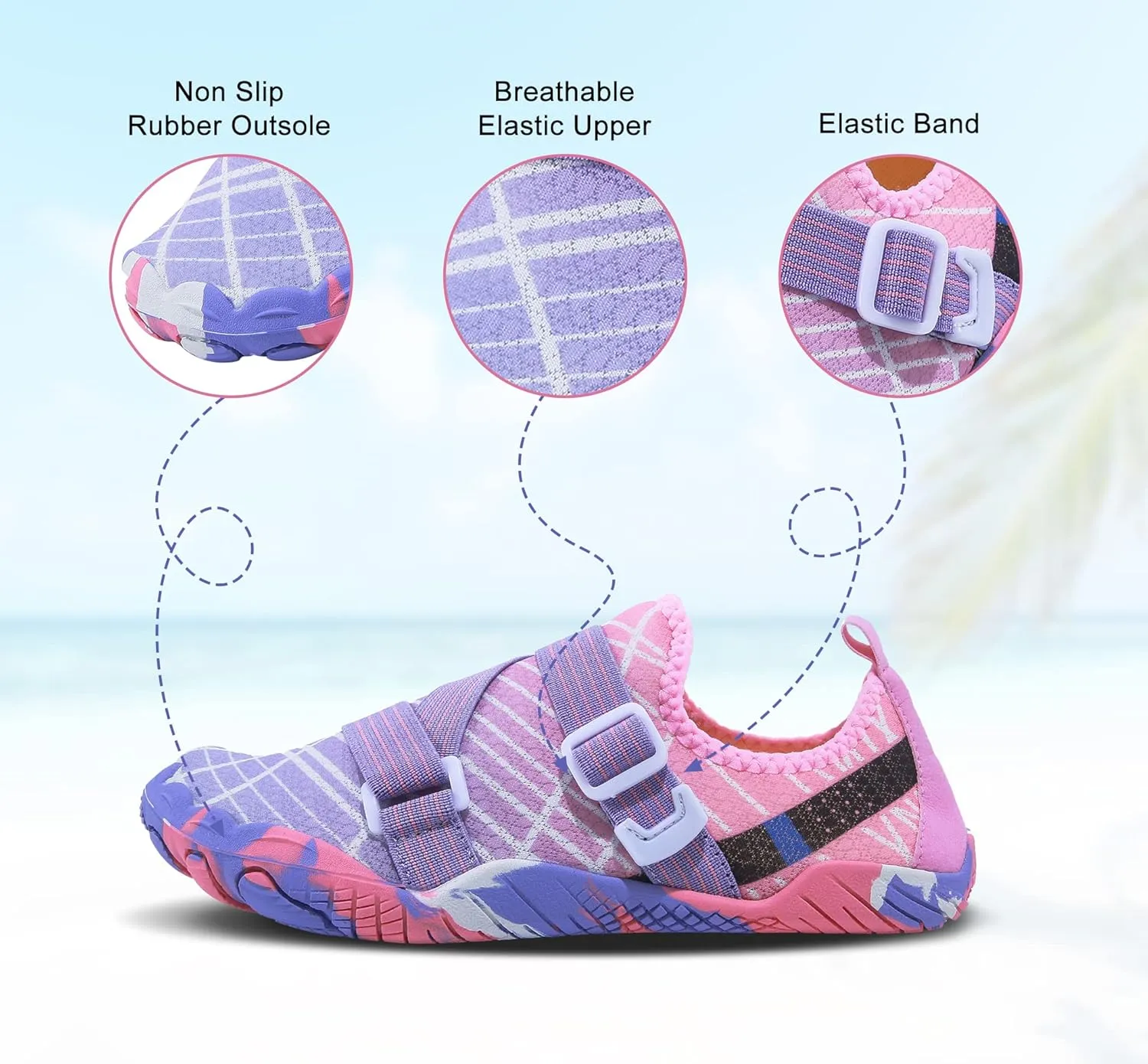 SIPUHK Womens Mens Water Shoes Quick Dry Slip-on Barefoot for Swim Surf Diving Beach Pool Aqua Sports Walking Yoga