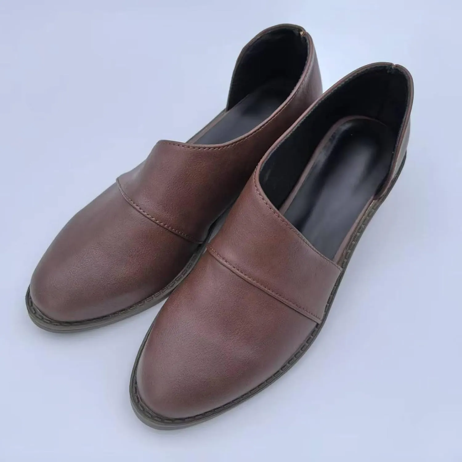 Slip On Women's Pumps Chunky Block Heels Pointed Toe Heels High Loafers Dress Work Shoes for Business