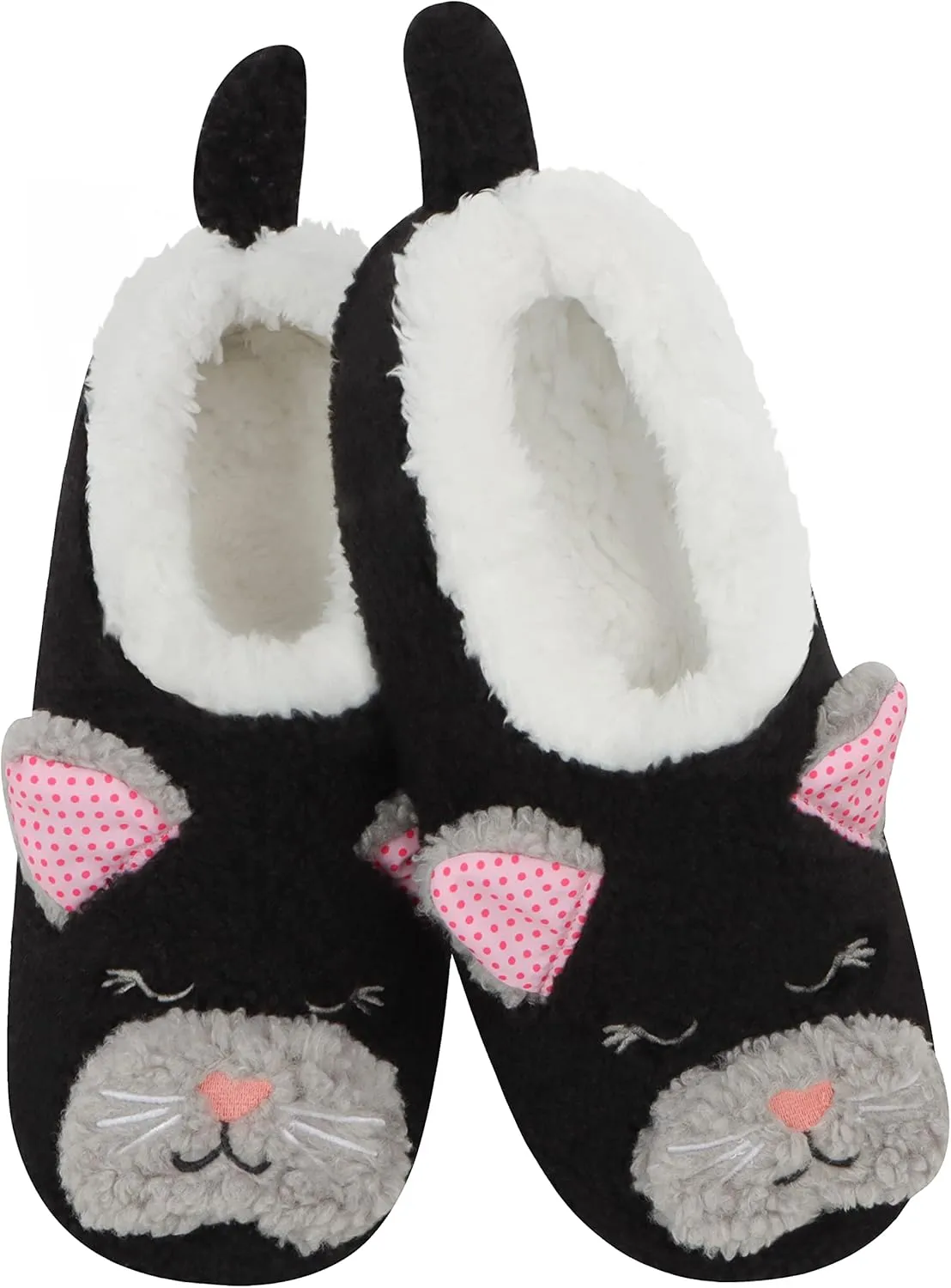 Snoozies Skinnies Slipper Socks Animal Barn – Cozy, Foldable Slippers for Women, Non Slip Socks for Travel & Indoors