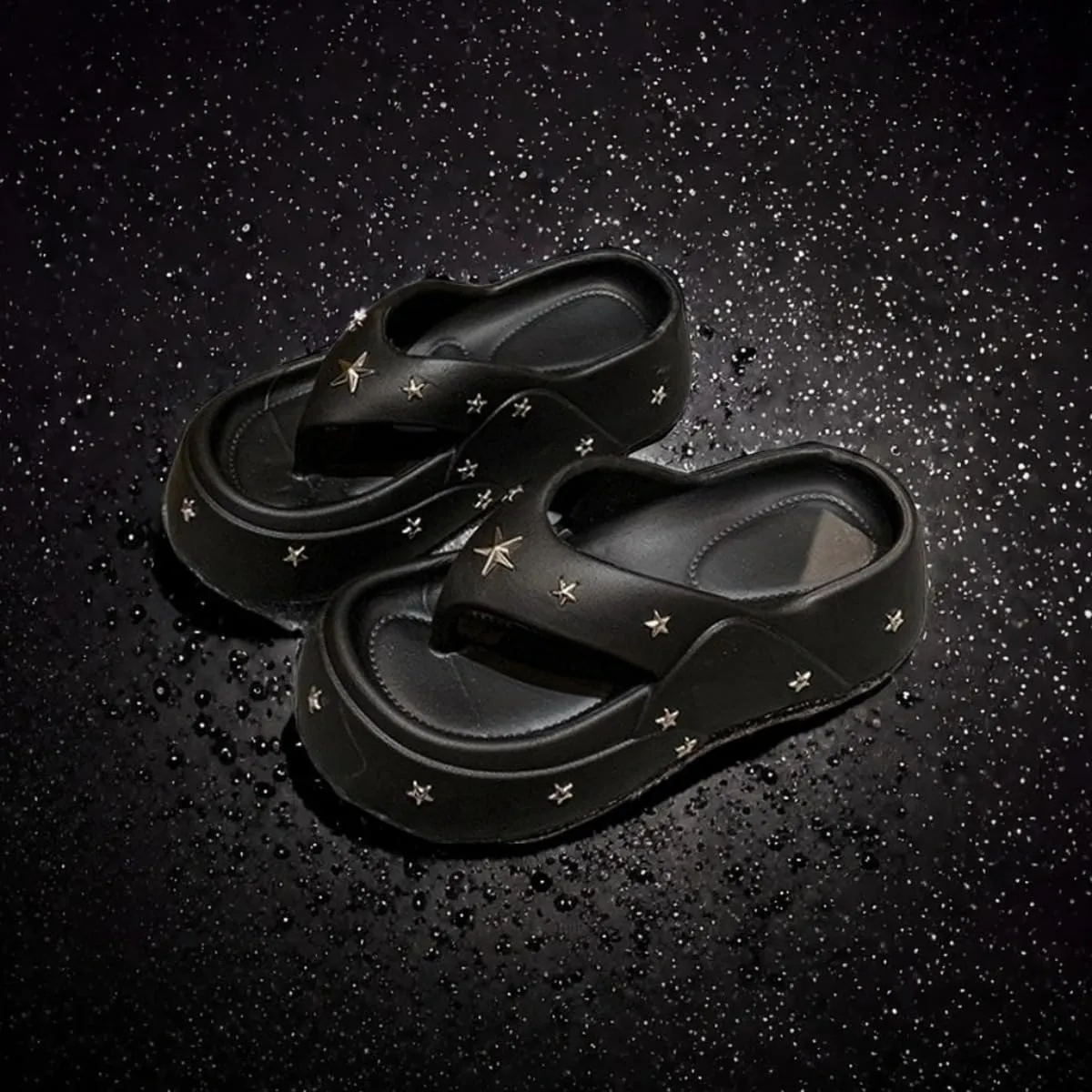 Star Platform Flip-flops Women Punk Comfortable Stylish Summer Non-slip Sandals