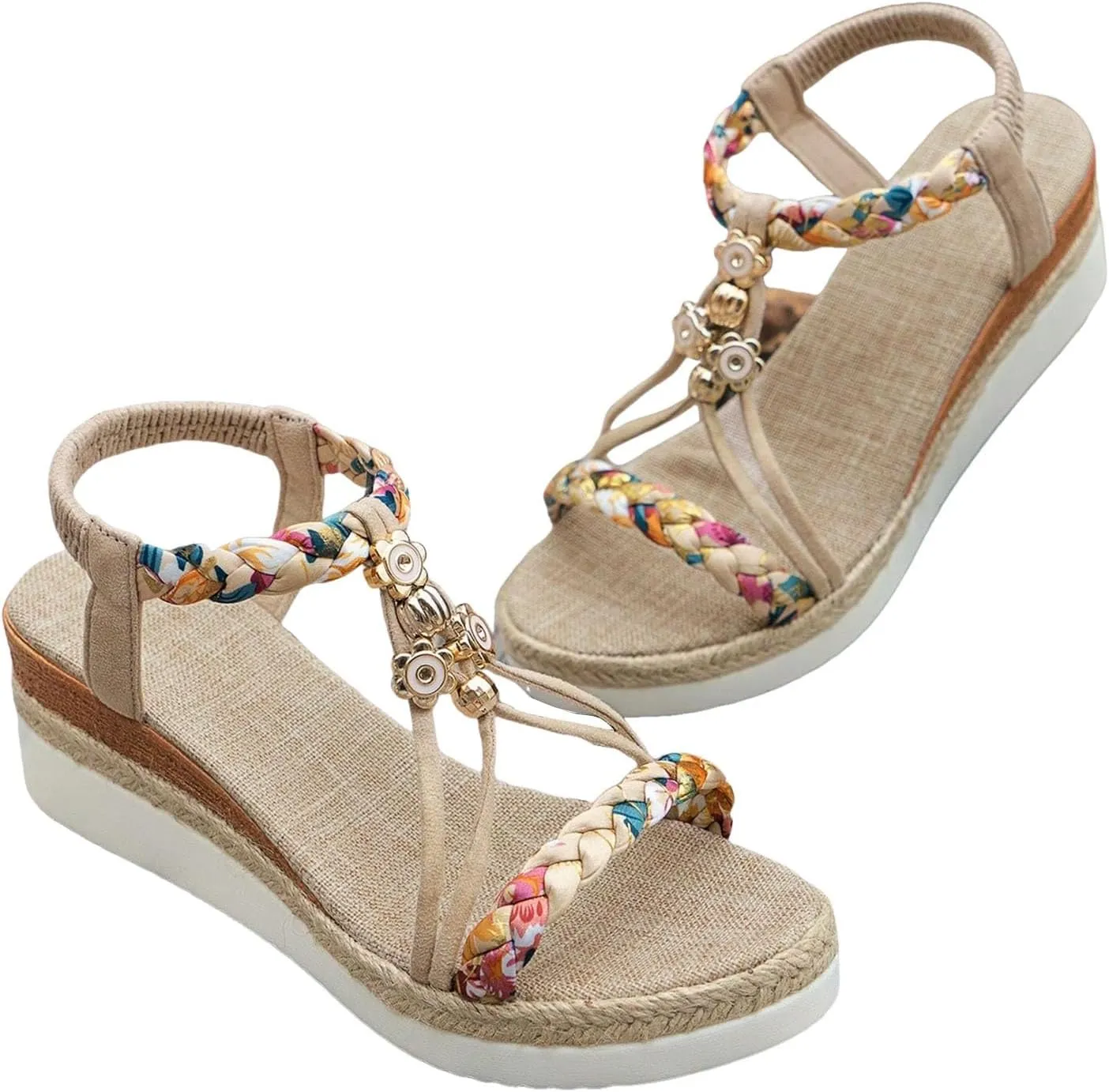 Summer Beach Sandals for Women 2025,Crystal Rhinestone Pearl Flat Sandals for Women Dressy Bling Sparkly Thong Sandals Comfortable T Strap Slip-On Shoes Casual Walking Sandals Strappy Sandals ﻿