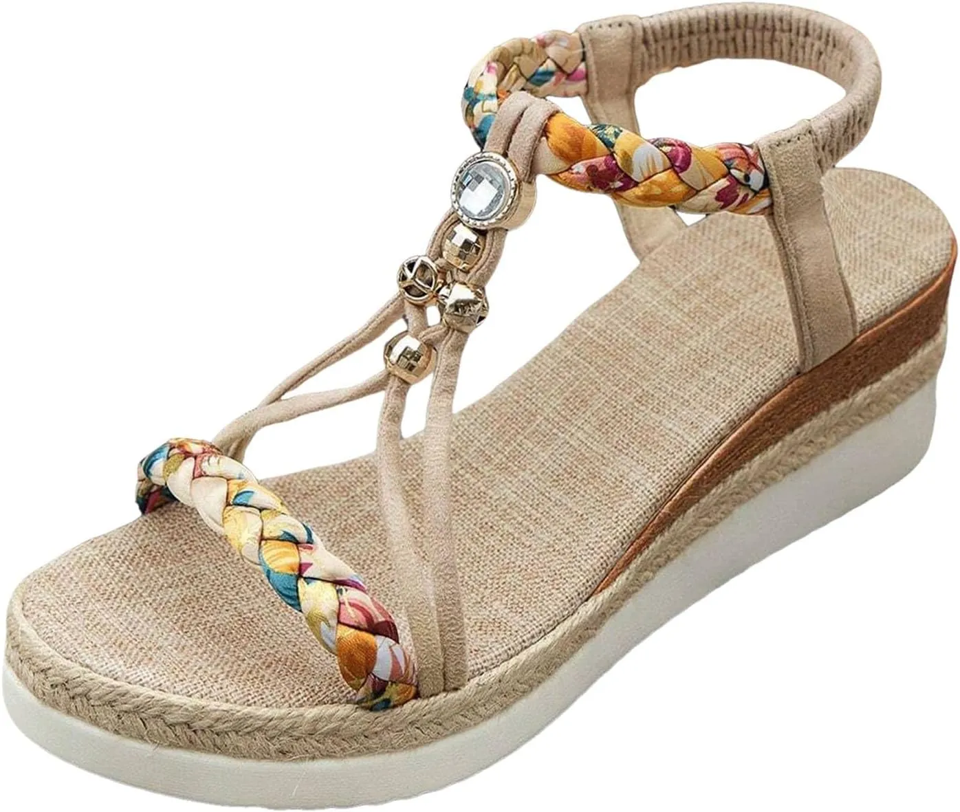 Summer Beach Sandals for Women 2025,Crystal Rhinestone Pearl Flat Sandals for Women Dressy Bling Sparkly Thong Sandals Comfortable T Strap Slip-On Shoes Casual Walking Sandals Strappy Sandals ﻿