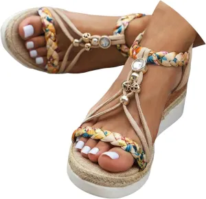 Summer Beach Sandals for Women 2025,Crystal Rhinestone Pearl Flat Sandals for Women Dressy Bling Sparkly Thong Sandals Comfortable T Strap Slip-On Shoes Casual Walking Sandals Strappy Sandals ﻿