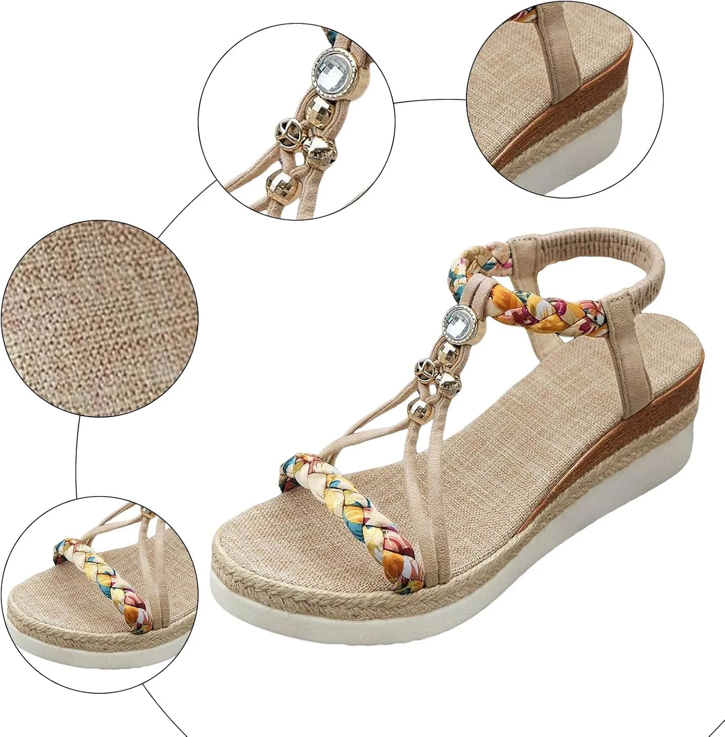Summer Beach Sandals for Women 2025,Crystal Rhinestone Pearl Flat Sandals for Women Dressy Bling Sparkly Thong Sandals Comfortable T Strap Slip-On Shoes Casual Walking Sandals Strappy Sandals ﻿