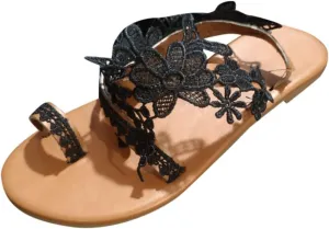 Temperament Flat Sandals for Women Comfortable Ankle Strap Outdoor Walking Shoes Comfortable Walking Sandals