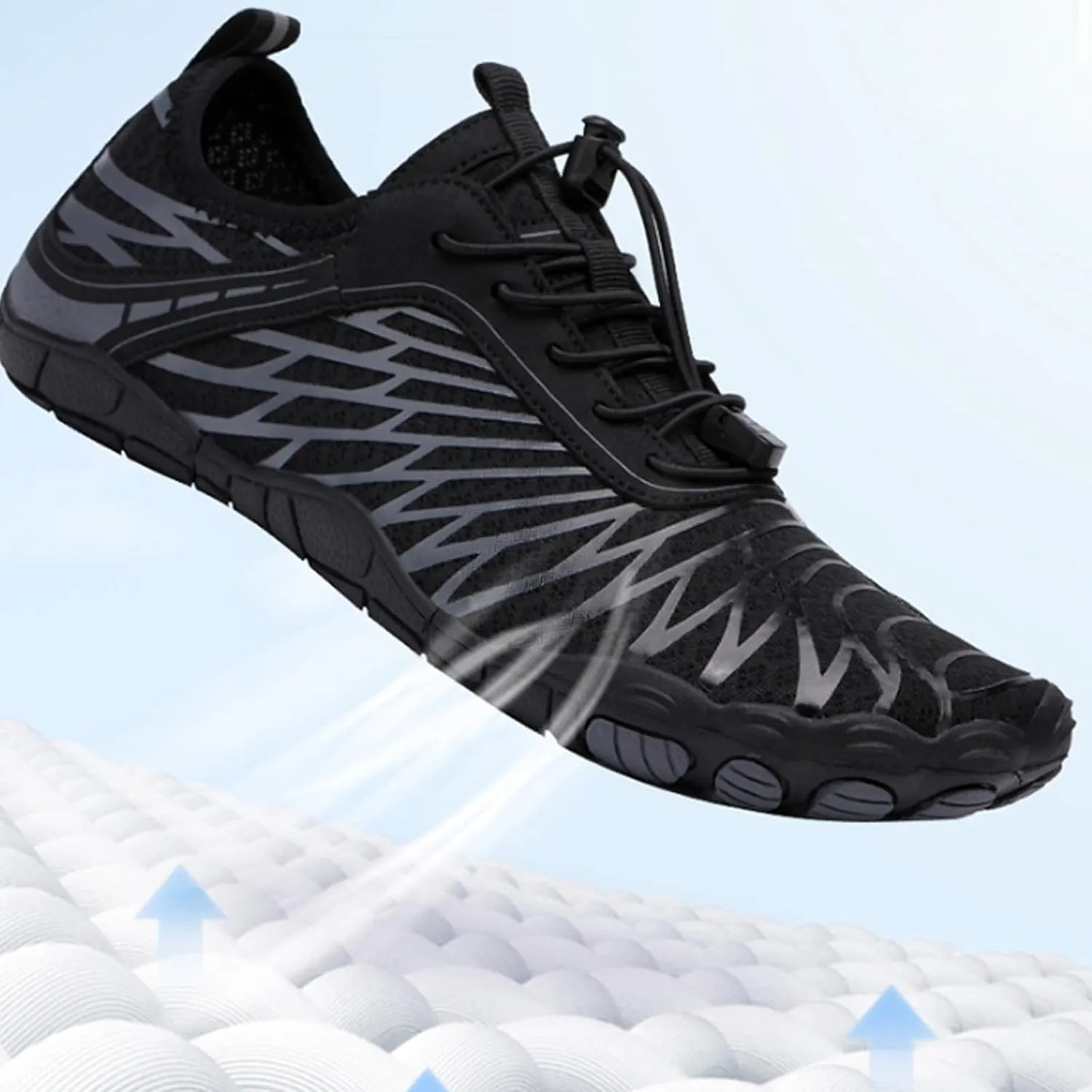 Thatrich Hike Barefoot Shoes for Women Men Wide Toe Box Sneakers Non-Slip Waterproof Comfy Breathable Water Shoe Hiking Travel Athletic Zero Drop Running Grounded Footwear Lightweight Casual Unisex