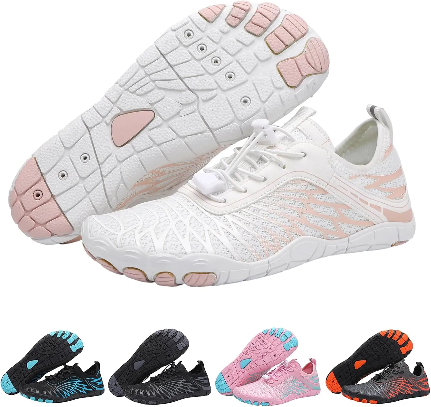 Thatrich Hike Barefoot Shoes for Women Men Wide Toe Box Sneakers Non-Slip Waterproof Comfy Breathable Water Shoe Hiking Travel Athletic Zero Drop Running Grounded Footwear Lightweight Casual Unisex