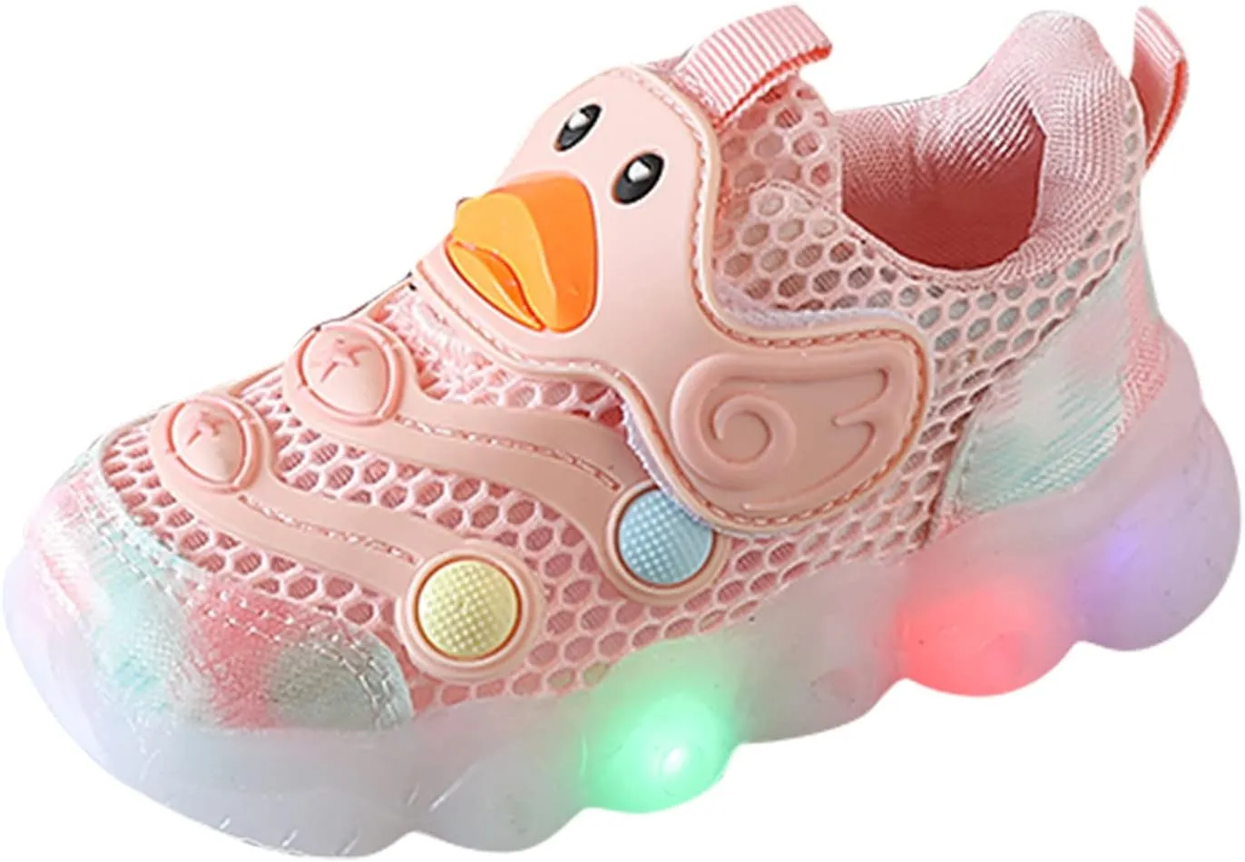 Toddler Baby Boys Girls LED Light Sneakers Walking Shoes Kids Knit Stripe Mesh Luminous Sport Running Shoes
