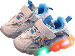 Toddler Boys Girls Light Up Casual Shoes Flashing Lightweight Mesh Breathable Non Slip Running Sneakers for Kids