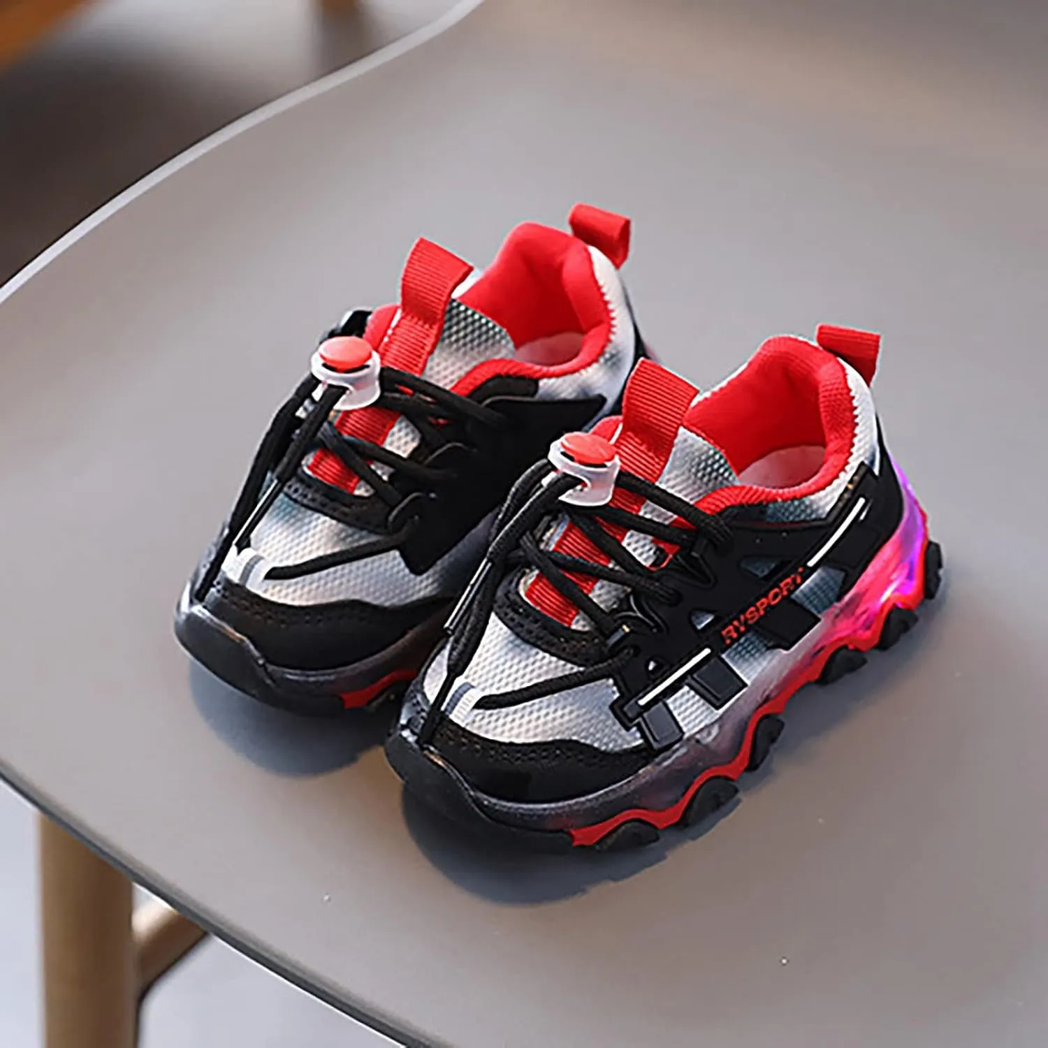 Toddler Boys Girls Light Up Shoes Flashing Lightweight Mesh Breathable Adorable Casual Toddler Athletic Sneakers