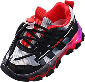 Toddler Boys Girls Light Up Shoes Flashing Lightweight Mesh Breathable Adorable Casual Toddler Athletic Sneakers