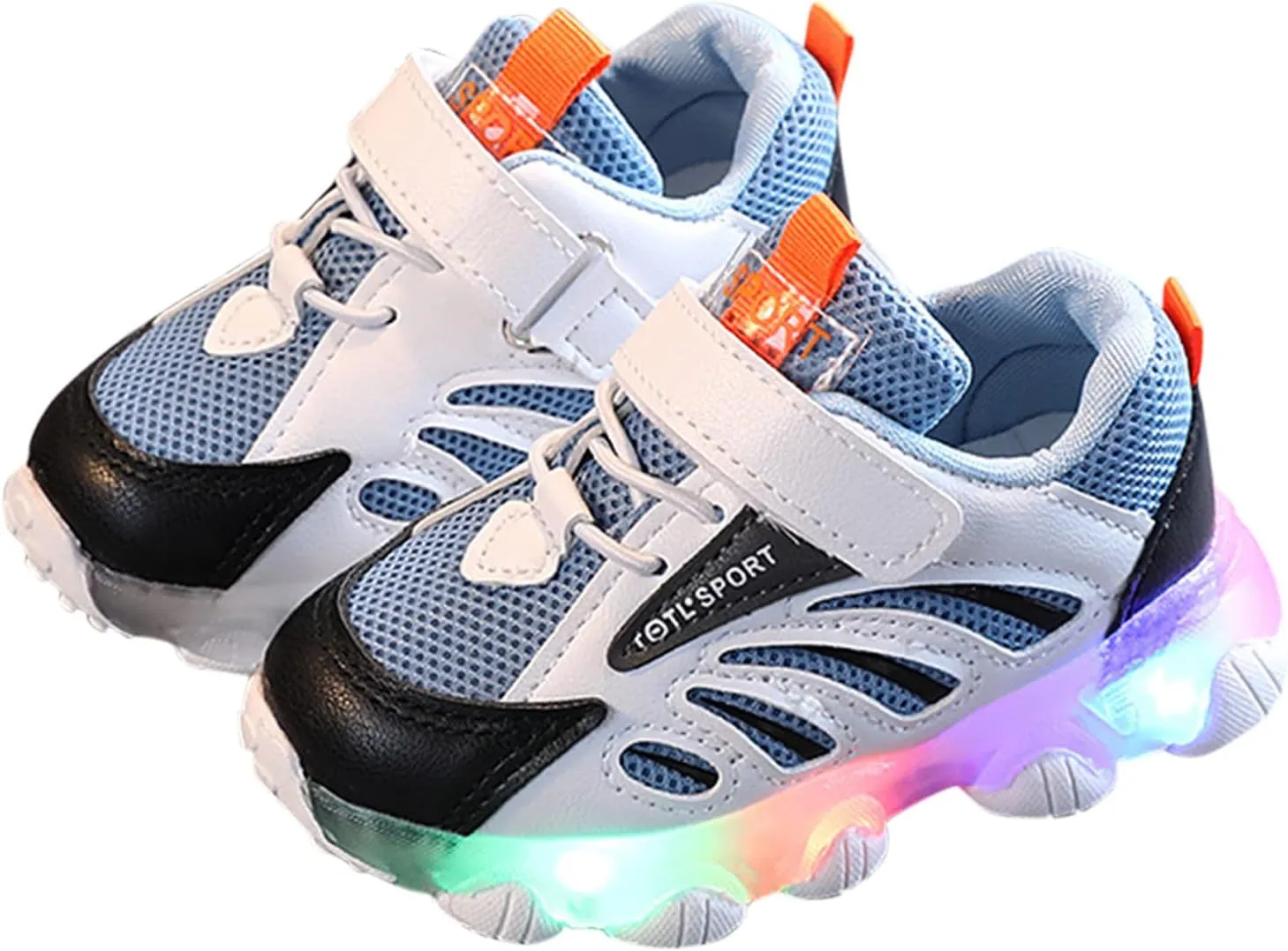 Toddler Sneakers Girls Light Up Sports Shoes 1-6Years Baby Boys Led Light Luminous Running Sport Boots Shoes Gift (Blue, 3.5-4 Years Toddler)