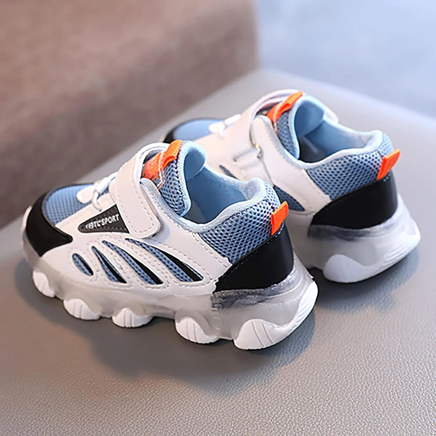 Toddler Sneakers Girls Light Up Sports Shoes 1-6Years Baby Boys Led Light Luminous Running Sport Boots Shoes Gift (Blue, 3.5-4 Years Toddler)