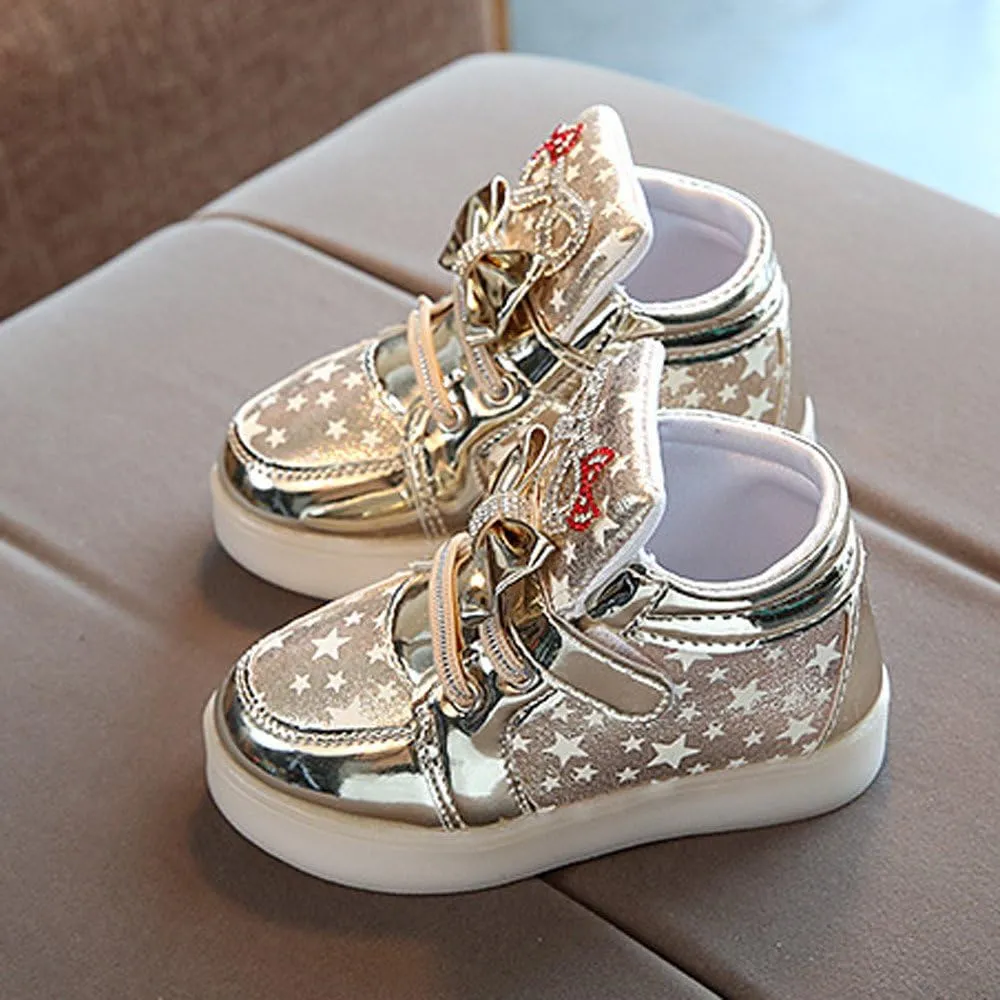 Toddler Sneakers Girls Sequins Walking Shoes, Kids Lightweight Tennis Sneakers with Hook and Loops