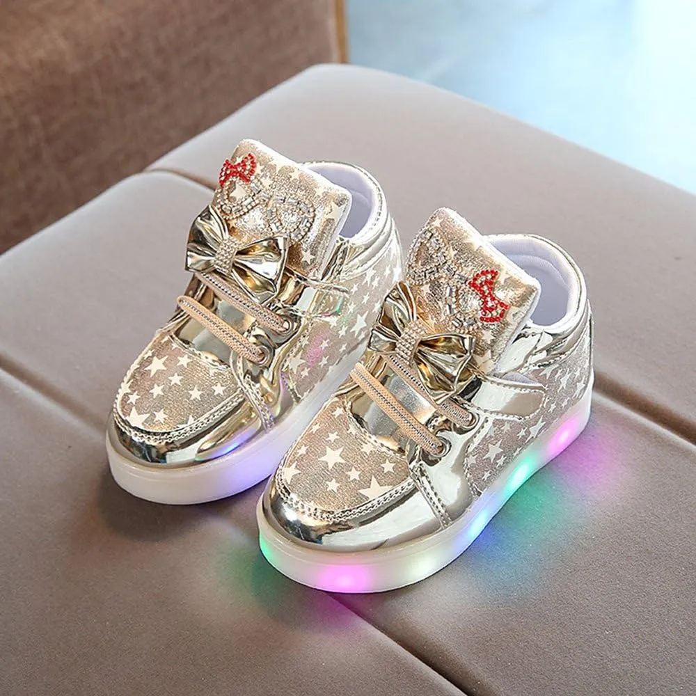 Toddler Sneakers Girls Sequins Walking Shoes, Kids Lightweight Tennis Sneakers with Hook and Loops