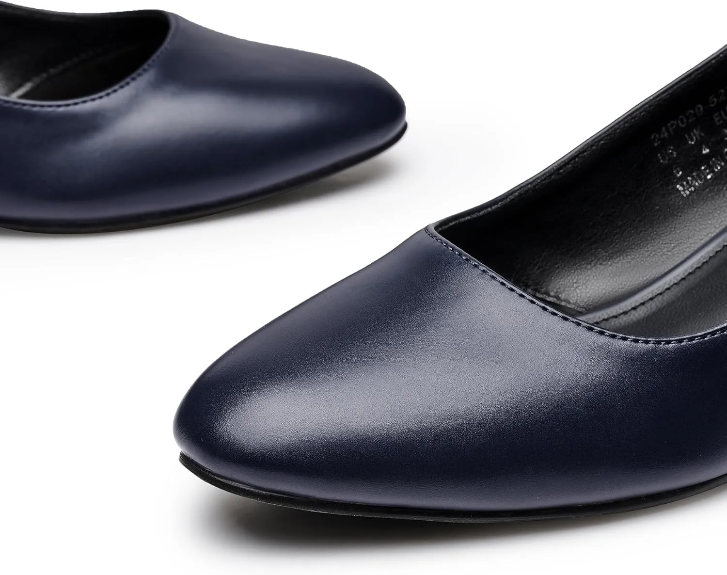 Trary Low Black Nude Blue Red Heels for Women Closed Round Toe Chunky Block 1.8 Inch Women's Heels Pumps Comfortable Dressy Work Casual PU Shoes for Wedding Office Business