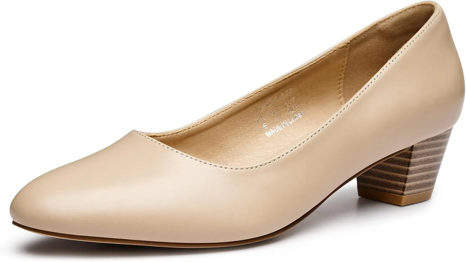 Trary Low Black Nude Blue Red Heels for Women Closed Round Toe Chunky Block 1.8 Inch Women's Heels Pumps Comfortable Dressy Work Casual PU Shoes for Wedding Office Business