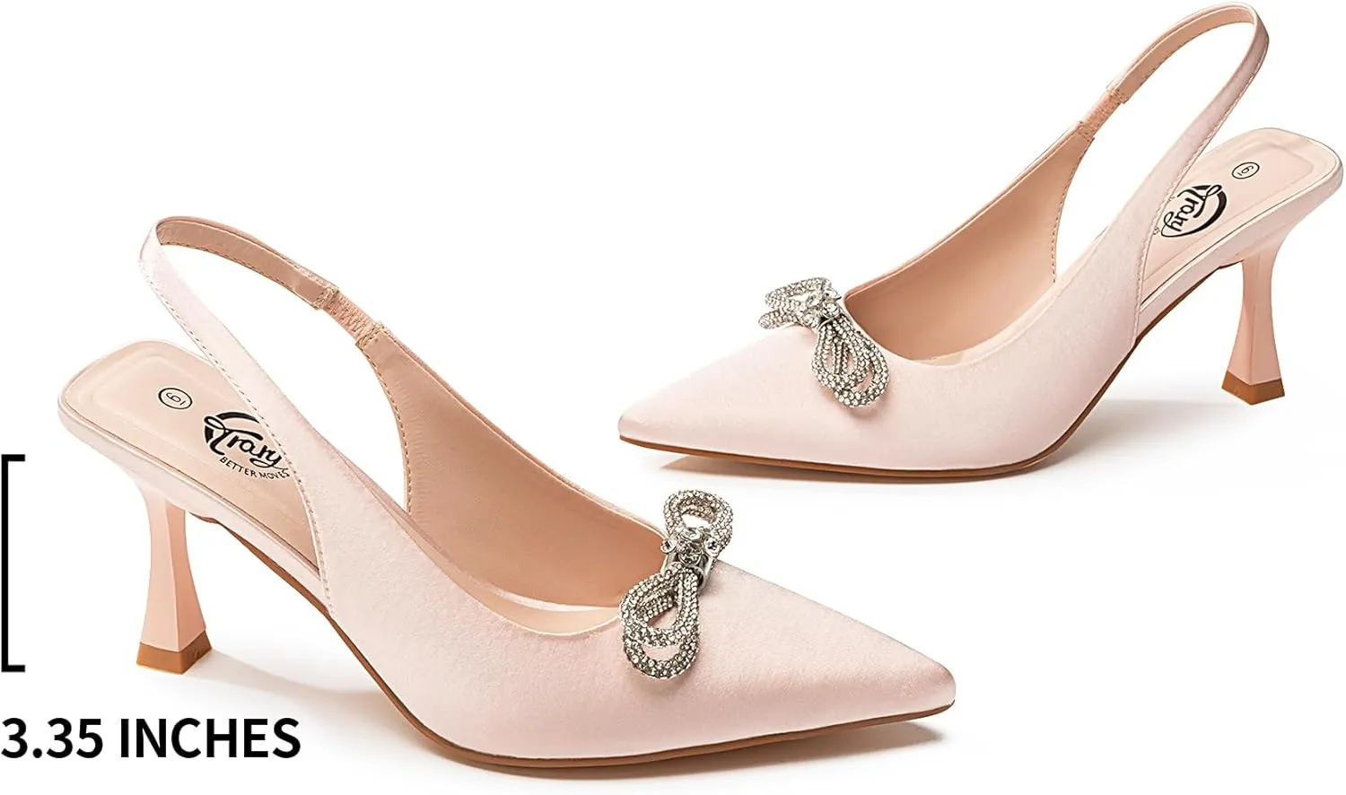 Trary Women's Pumps, Back Heels for Women Closed Toe, Pumps Shoes Women, Kitten Heels for Women, Womens Pumps 3 Inch Heel, Low Heel Womens Heels, Womens Dress Shoes, Short Stiletto Heels, Work Heels