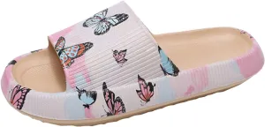 Vacation Sandals for Women Lightweight Beach Sandals Soft Sole Open Toe Pillow Slippers Women's Cloud Slides