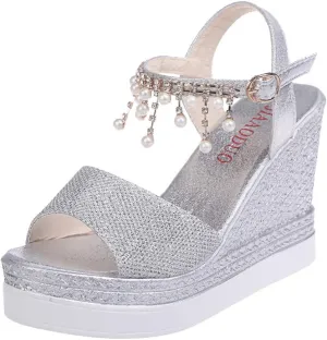 Wedge Sandals for Women Water Friendly Synthetic Material with Quick Dry Straps and Non Slip Sole for Poolside Wear Orthopedic Sandal Beach Dressy Flip Flops for Wide Toe 2025 Spring