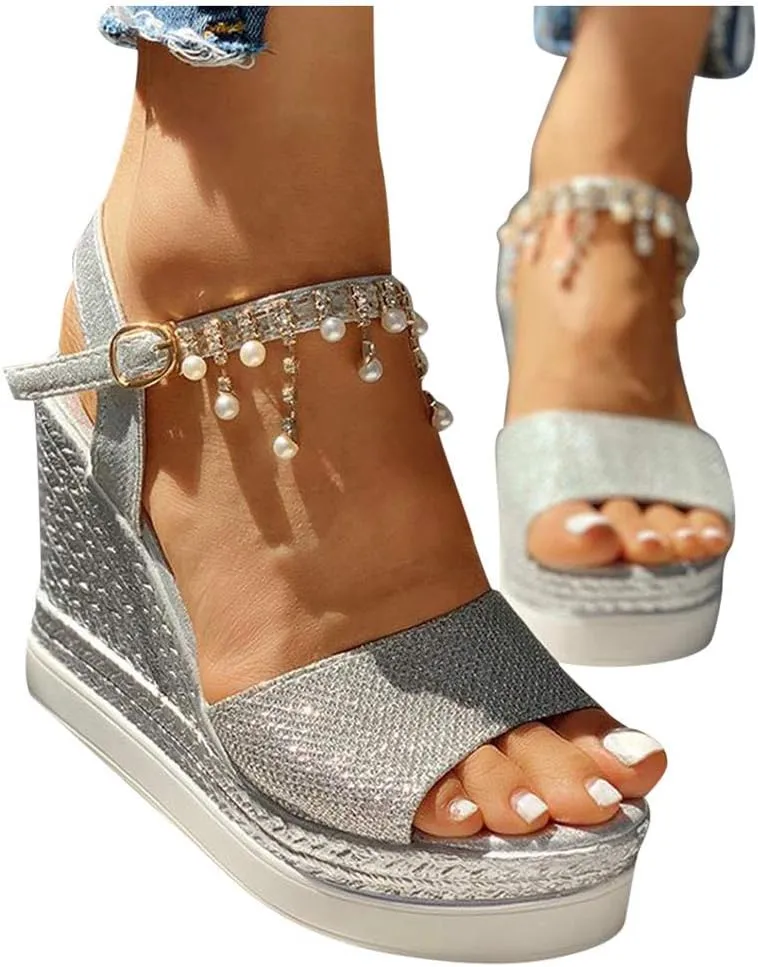 Wedge Sandals for Women Water Friendly Synthetic Material with Quick Dry Straps and Non Slip Sole for Poolside Wear Orthopedic Sandal Beach Dressy Flip Flops for Wide Toe 2025 Spring