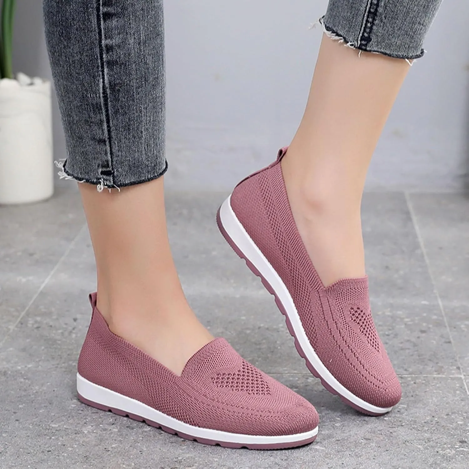 Wedge Sneakers for Women Trendy Mesh Walking Sneakers Breathable Tennis Shoes Casual Running Sandals Slip On Loafers