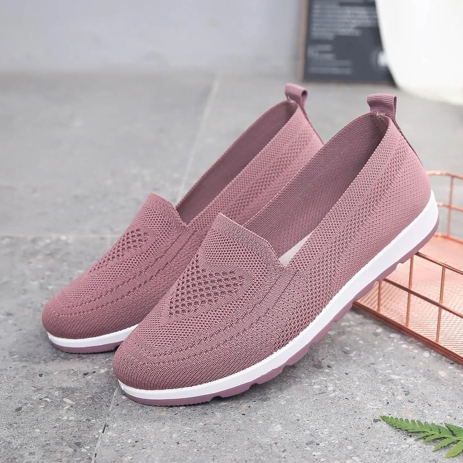 Wedge Sneakers for Women Trendy Mesh Walking Sneakers Breathable Tennis Shoes Casual Running Sandals Slip On Loafers