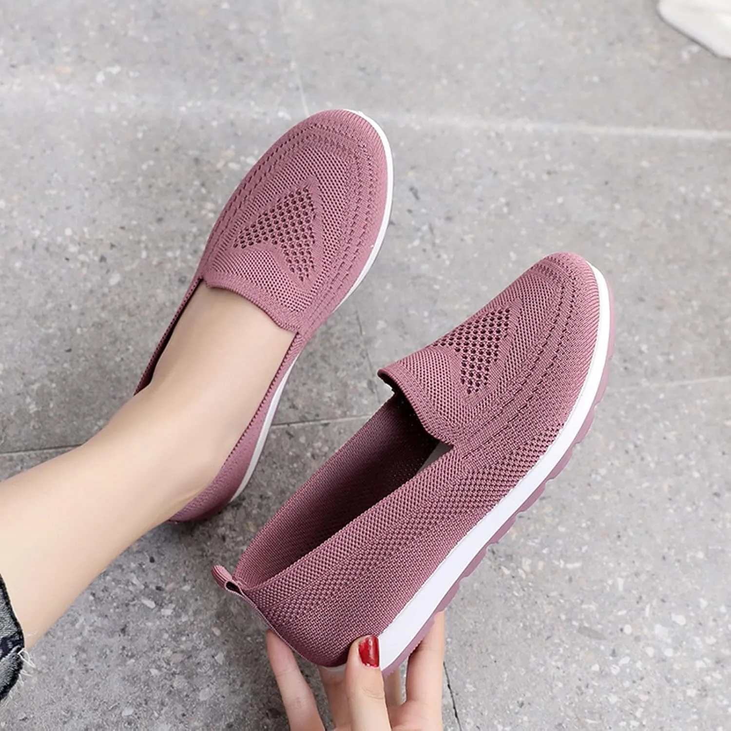 Wedge Sneakers for Women Trendy Mesh Walking Sneakers Breathable Tennis Shoes Casual Running Sandals Slip On Loafers