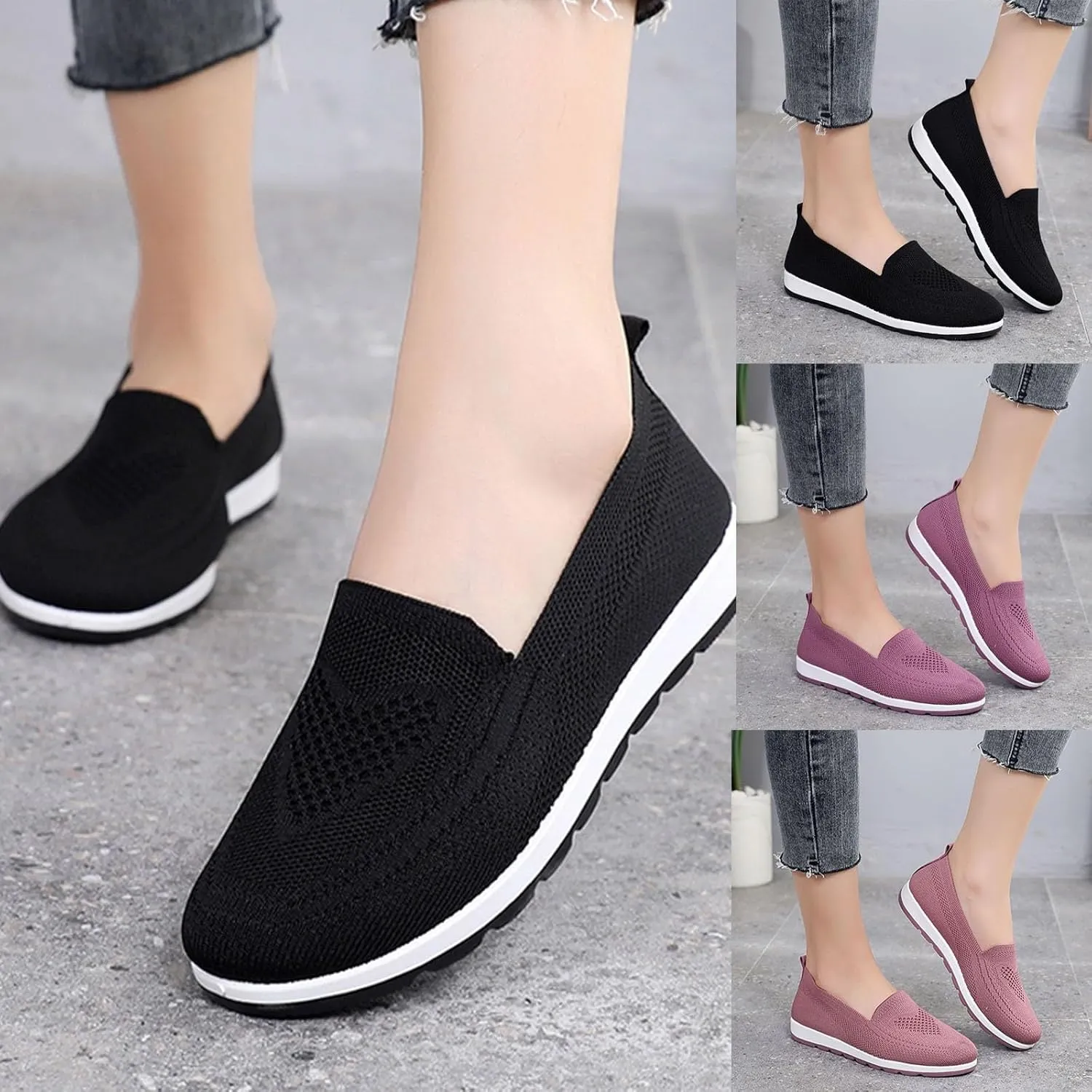 Wedge Sneakers for Women Trendy Mesh Walking Sneakers Breathable Tennis Shoes Casual Running Sandals Slip On Loafers