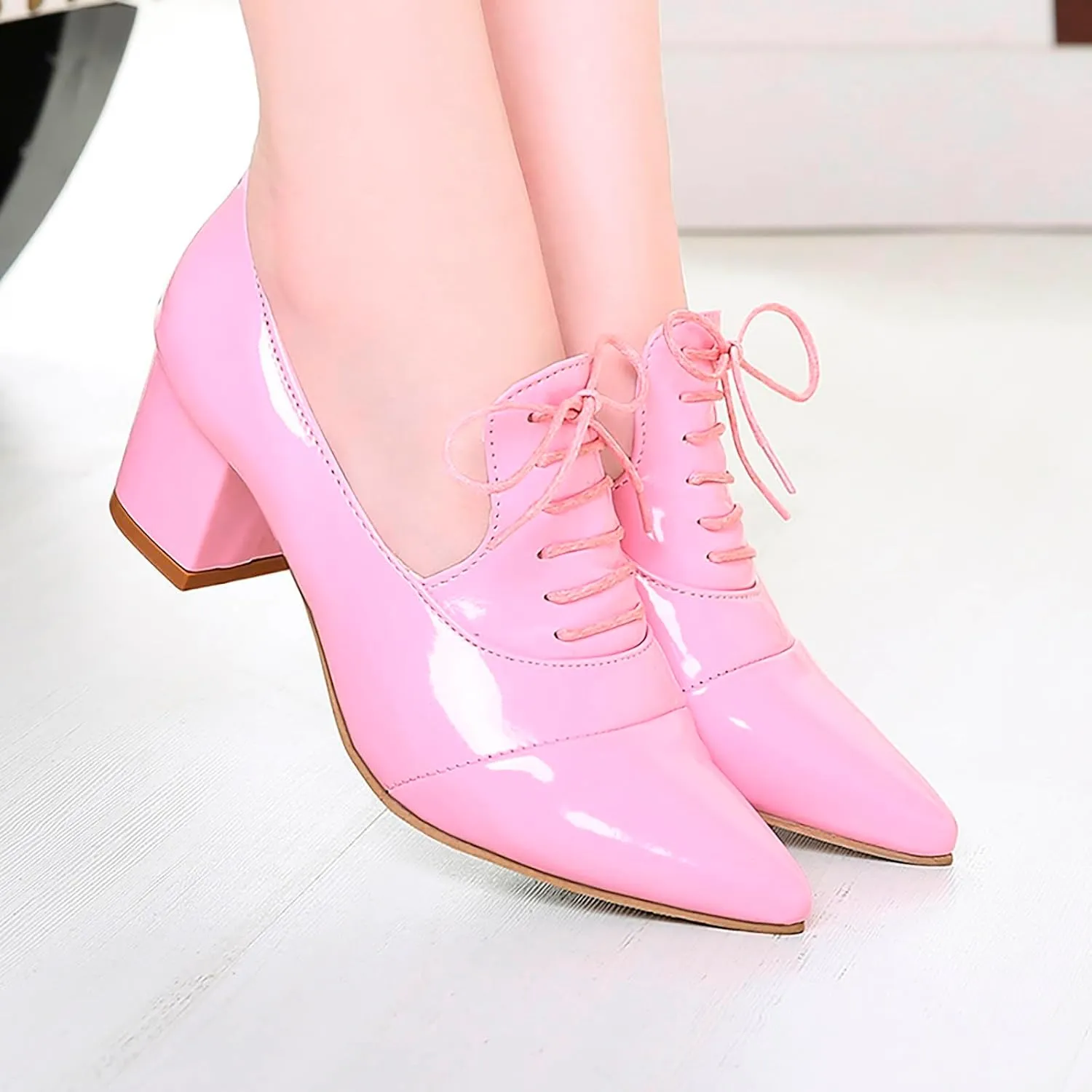 Women Pointed Toe Heels Women's Pumps Chunky Block Heels Loafers Dress Work Shoes for Business