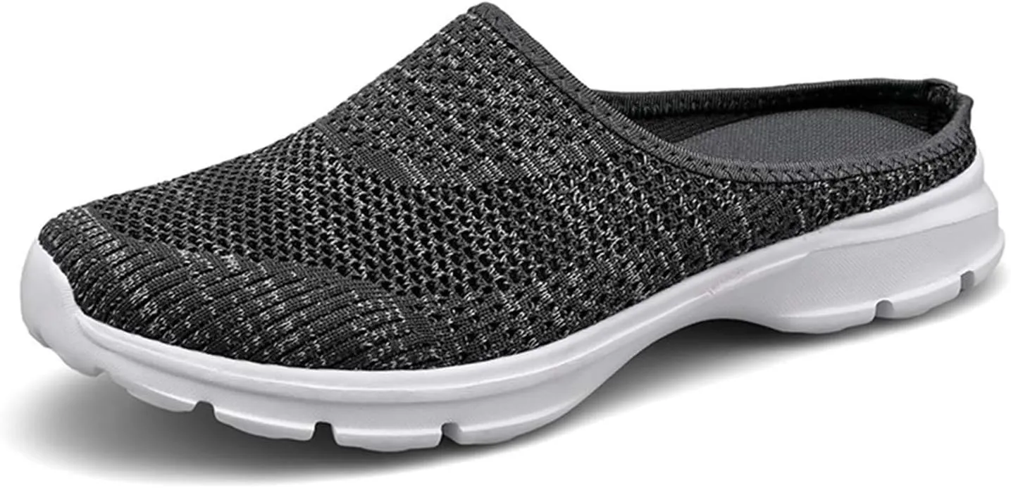 Womens Backless Slip on Mesh Sneakers Slip on Shoes Lightweight Breathable Comfortable Walking Shoe Summer Vacation Travel Shoes Closed Toe Slippers Orthopedic Clogs Shoe