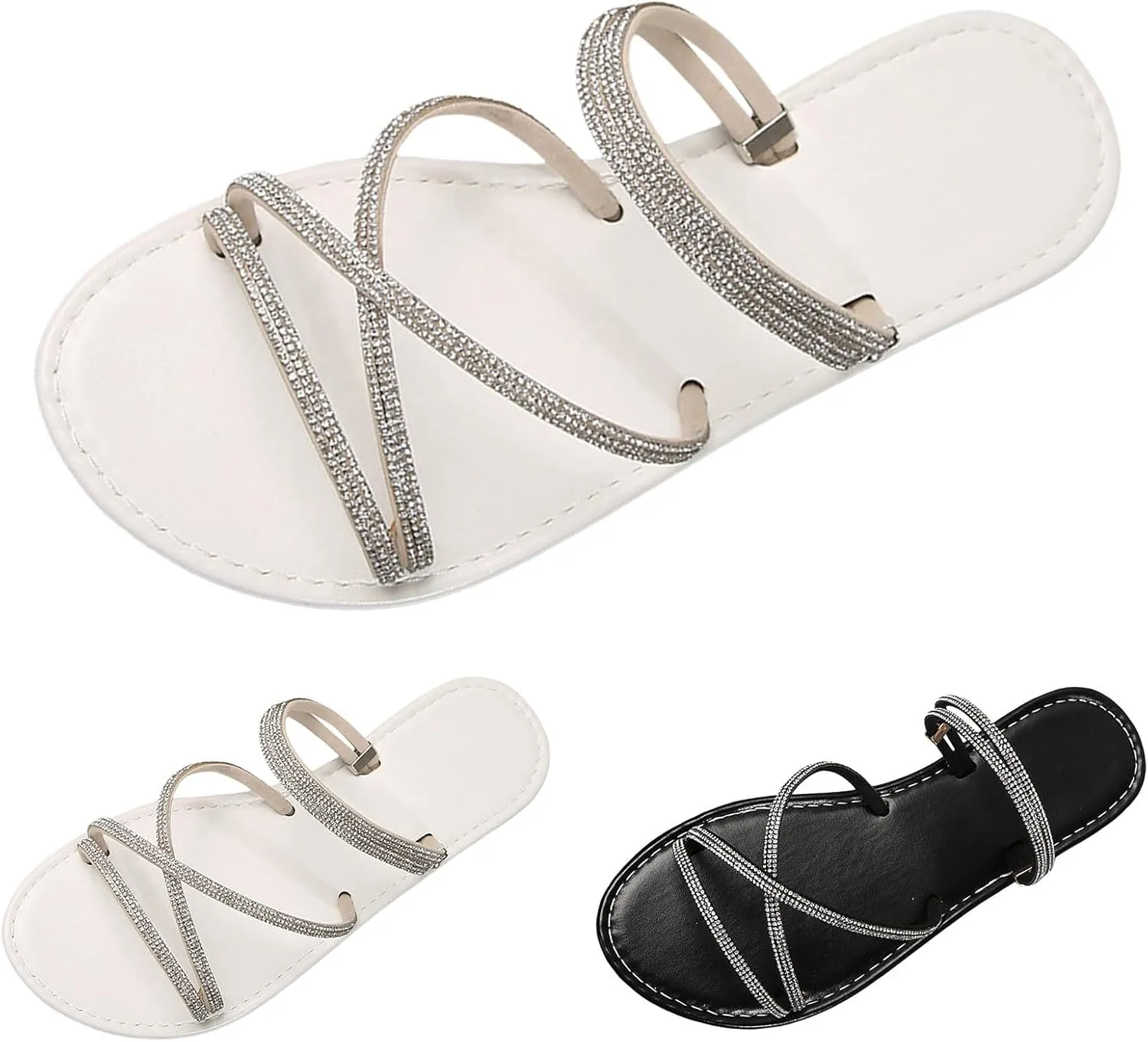 Women's Bohemian Beach Sandals Comfortable Ankle Strap Outdoor Walking Shoes Comfortable Walking Flat Sandals