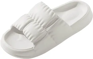 Women's Cloud Slides with Drainage Hole Water Shoe Beach Non Slip Sandals Lightweight Pillow Slippers for Women