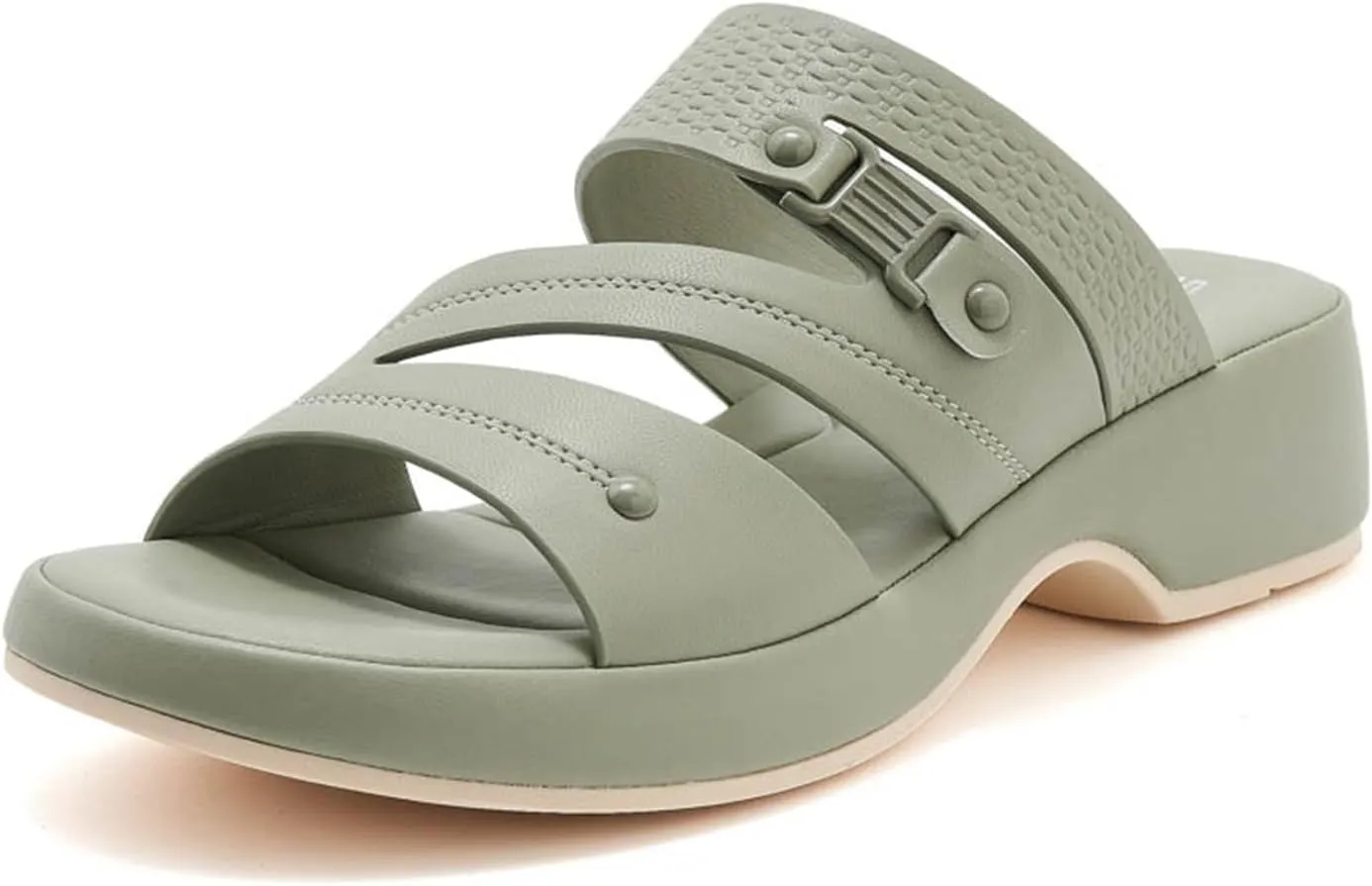 Womens Comfortable Wedge Sandals with Arch Support-Slip On Dressy Open Toe Summer Walking Shoes for Beach Vacation and Casual Wear