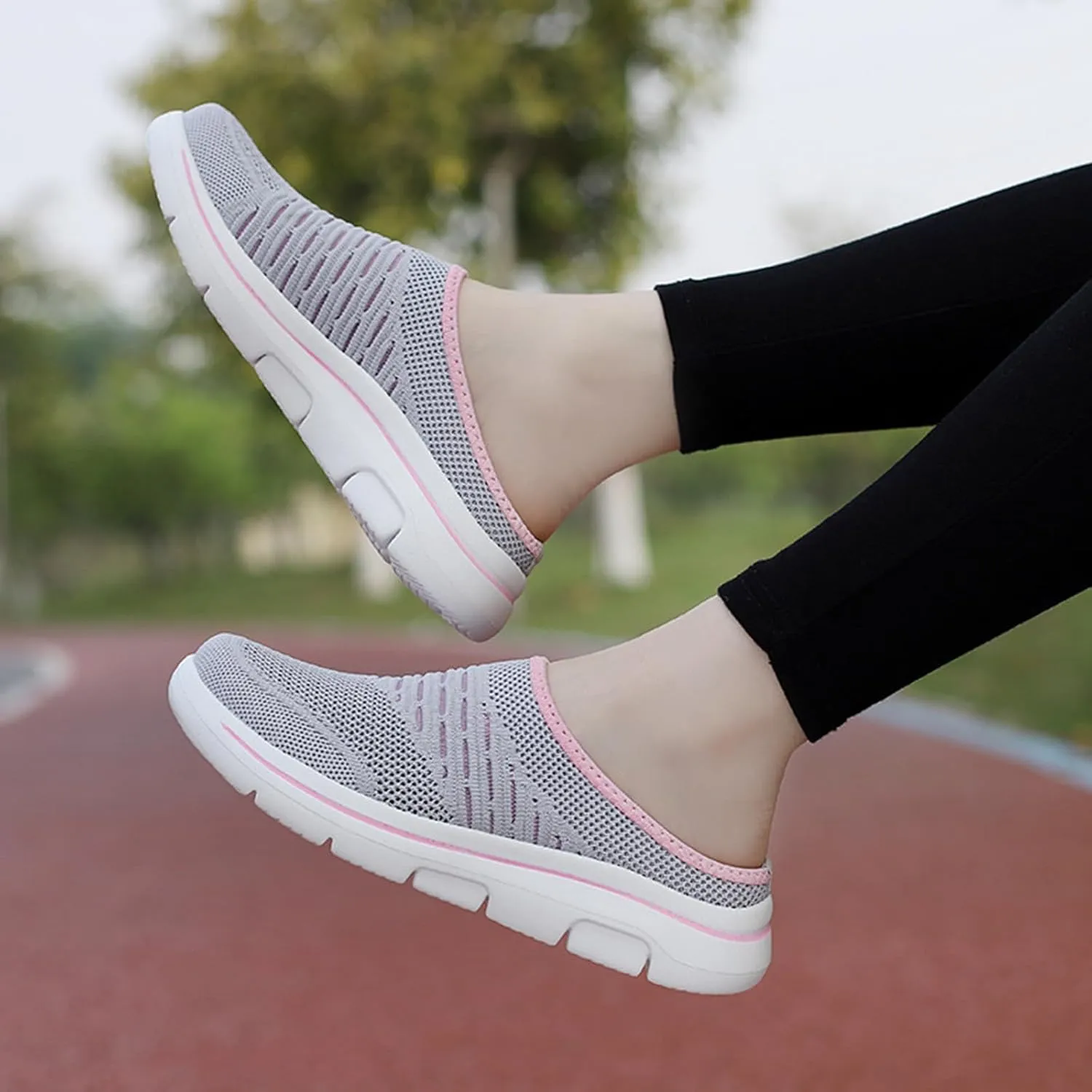 Women's Mesh Breathable Soft Sole Mules Sandals Casual Comfortable Outdoor Sports Wedge Shoes Arch Support Beach Sandals Closed Toe Slides Orthopedic Diabetic Shoes