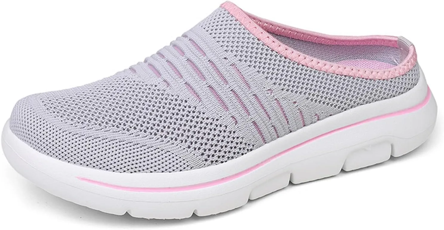 Women's Mesh Breathable Soft Sole Mules Sandals Casual Comfortable Outdoor Sports Wedge Shoes Arch Support Beach Sandals Closed Toe Slides Orthopedic Diabetic Shoes
