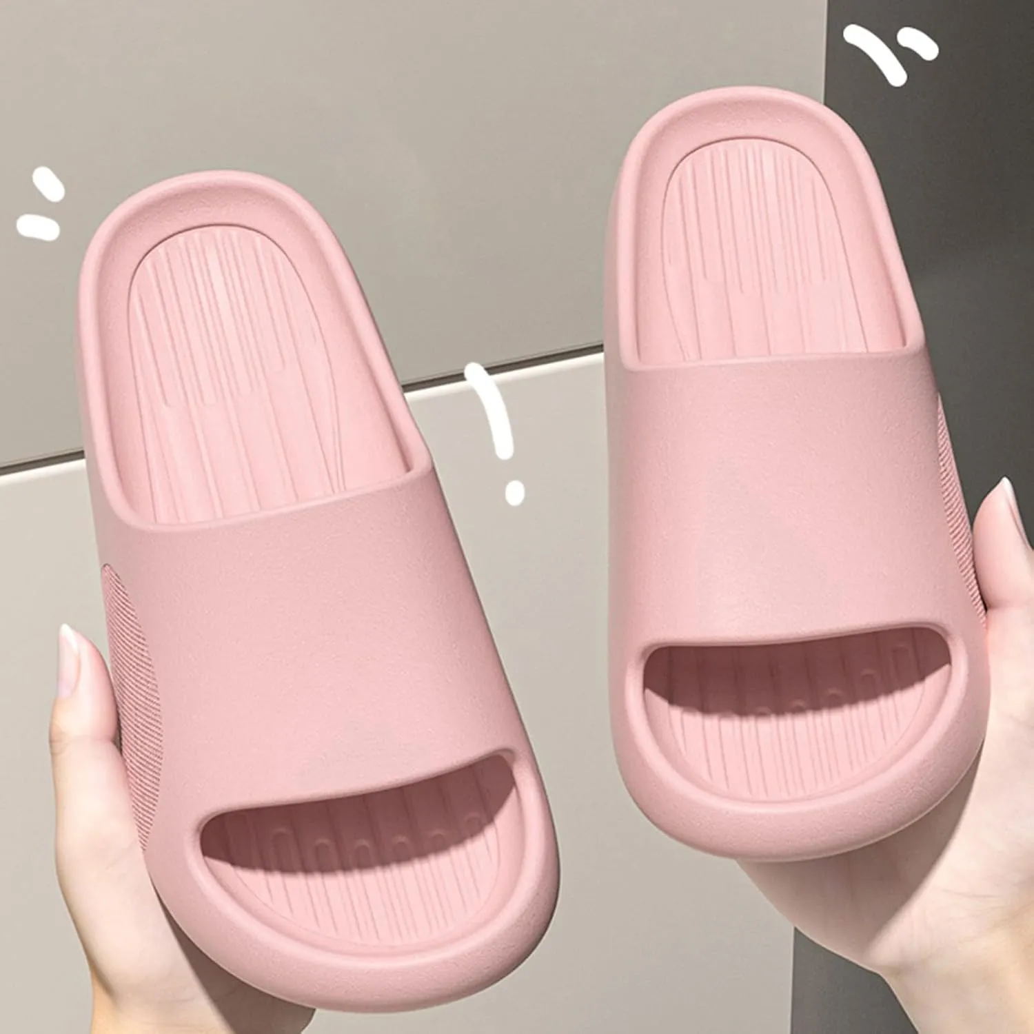 Women's Pillow Slippers Bathroom House and Pool Sandals Beach Non Slip Sandals Women's Non Slip Slippers